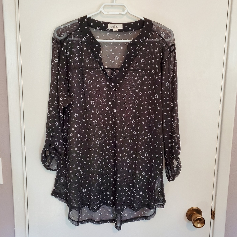 Nat & Bee Mesh Star Tunic - Size XL